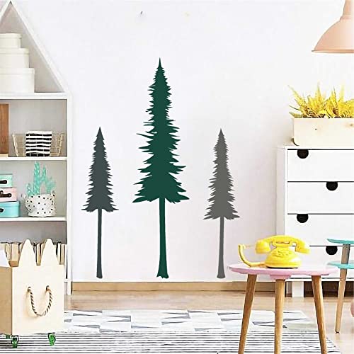Easu Large Pine Evergreen Tree Wall Sticker - Forest Art Nature Decor - Removable Vinyl Stickers - Woodland Tree Wall Decal - Nursery Kids Bedroom Living Room Decorations - Image 3