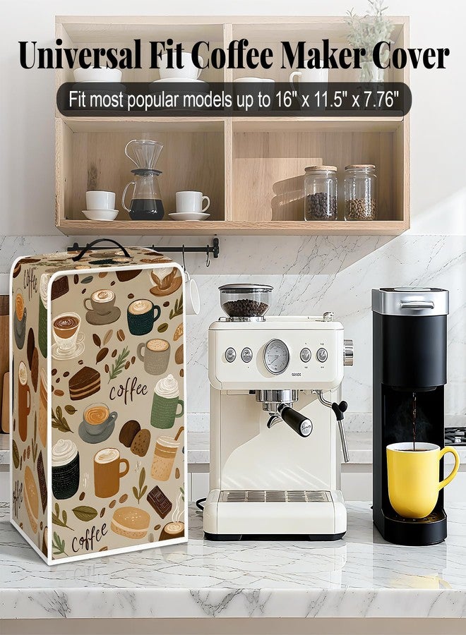 BVBOX Coffee Maker Cover, Durable Dustproof Lightweight Polyester Cotton Blend Universal Fit Appliance Protector for Kitchen Countertop (Coffee) - Image 3