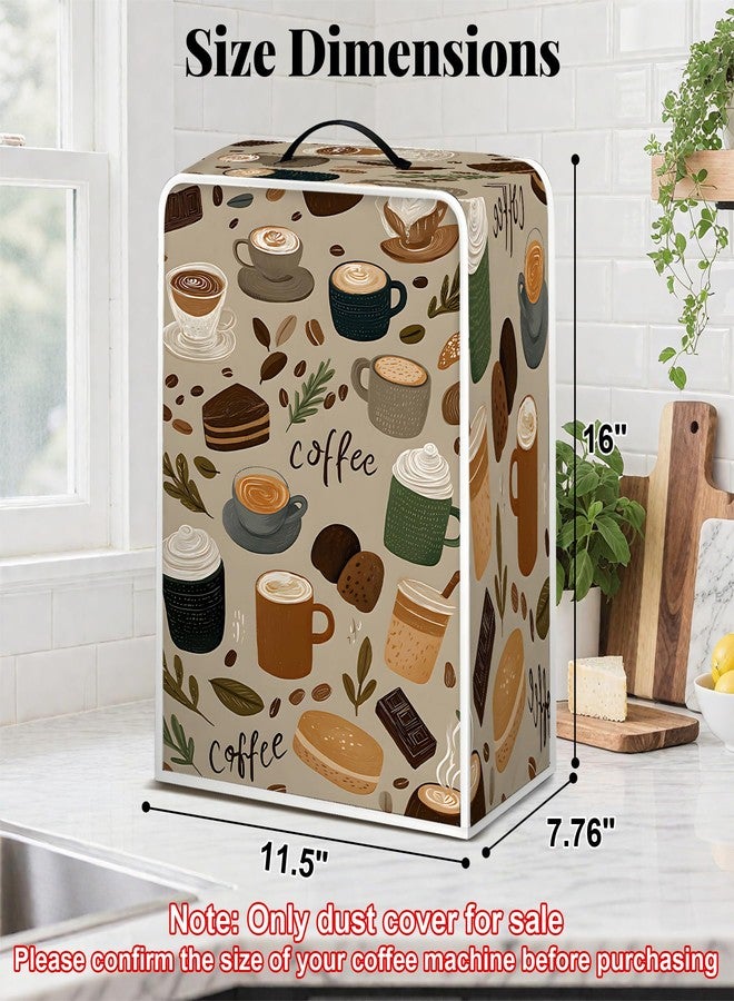 BVBOX Coffee Maker Cover, Durable Dustproof Lightweight Polyester Cotton Blend Universal Fit Appliance Protector for Kitchen Countertop (Coffee) - Image 2
