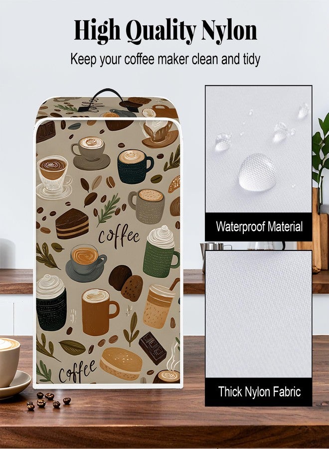 BVBOX Coffee Maker Cover, Durable Dustproof Lightweight Polyester Cotton Blend Universal Fit Appliance Protector for Kitchen Countertop (Coffee) - Image 4
