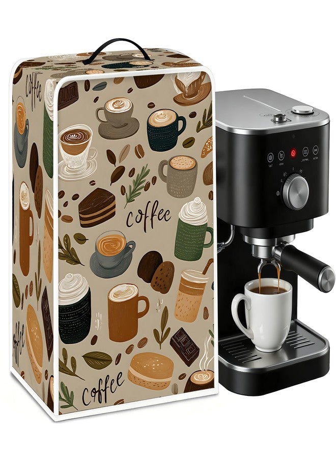 BVBOX Coffee Maker Cover, Durable Dustproof Lightweight Polyester Cotton Blend Universal Fit Appliance Protector for Kitchen Countertop (Coffee) - Image 1