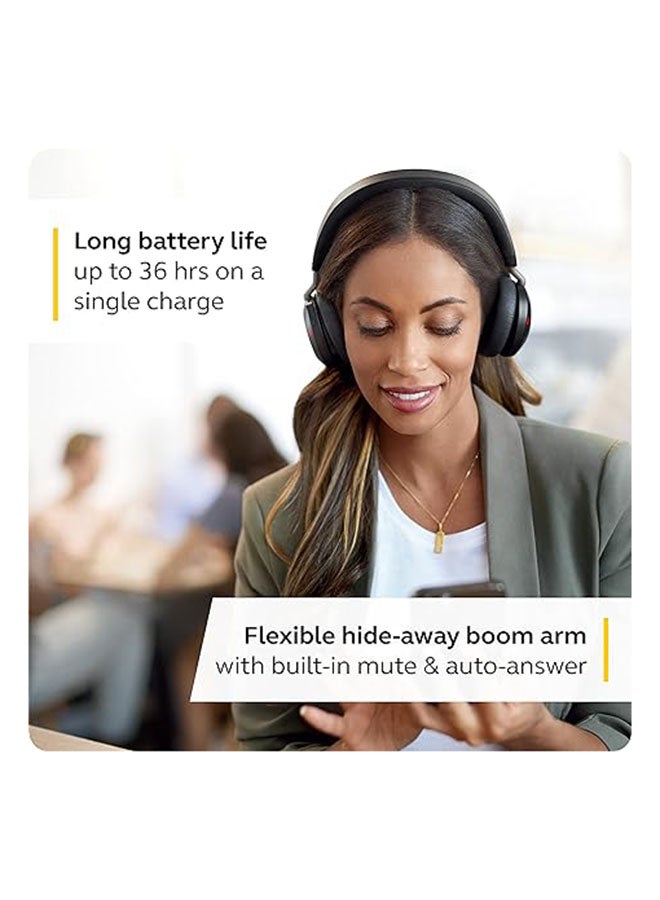 Jabra Evolve2 75 PC Wireless Headset with 8-Microphone Technology - Dual Foam Stereo Headphones with Advanced Active Noise Cancelling, USB-C Bluetooth Adapter and MS Teams-Compatibility Black - Image 5