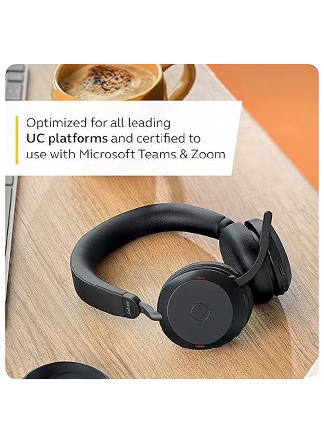 Jabra Evolve2 75 PC Wireless Headset with 8-Microphone Technology - Dual Foam Stereo Headphones with Advanced Active Noise Cancelling, USB-C Bluetooth Adapter and MS Teams-Compatibility Black - Image 4