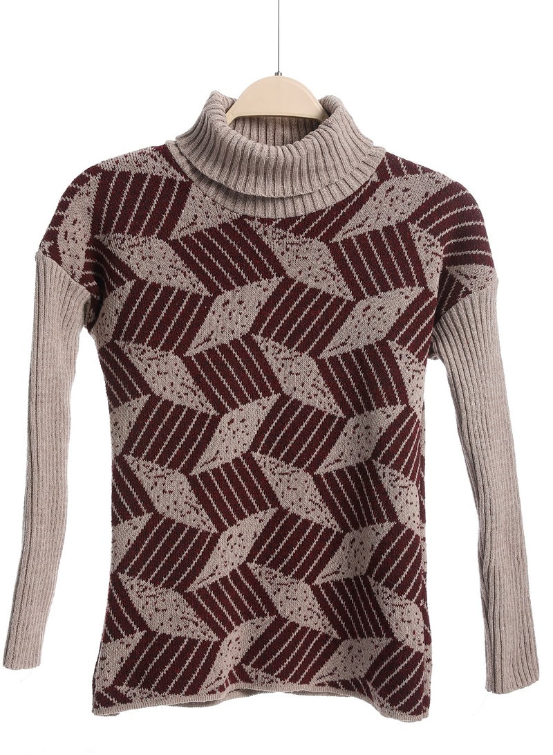 Caesar Girls Wool Pullover With Mutlicolour Design  - Image 1