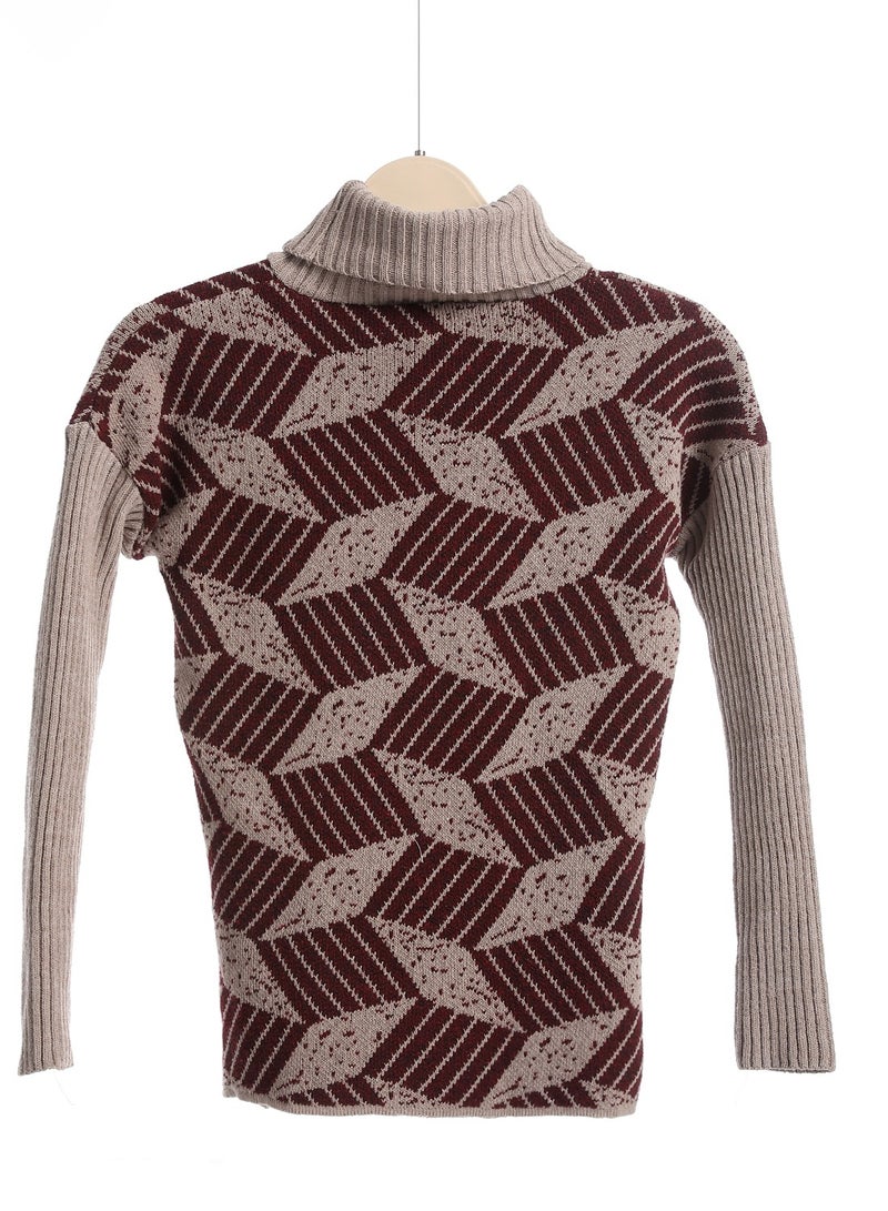 Caesar Girls Wool Pullover With Mutlicolour Design  - Image 2