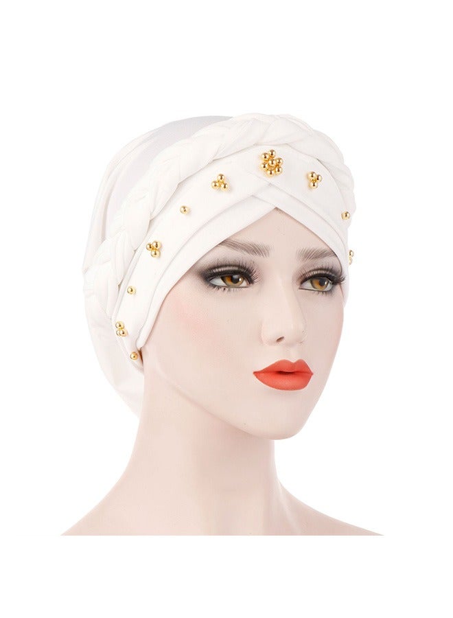 أخبار 3 PCS Spring Autumn Cap Cap Women Wrap Braid Braid Turban الإسلامية الرطوبة الرطوبة الفطرية للنساء للنساء باللون الأسود باللونين الأبيض - Image 3