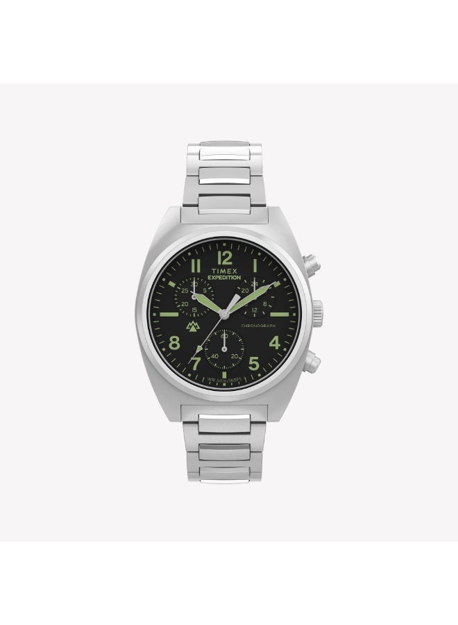 Timex Men's Stainless Steel Silver-Tone, Black Dial | TW2Y61200 - Image 1