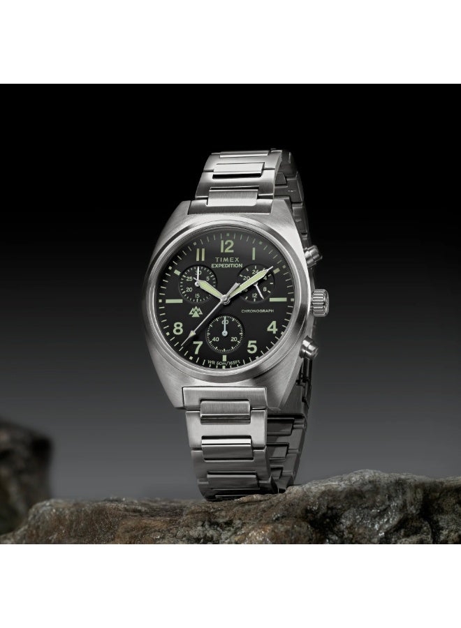 Timex Men's Stainless Steel Silver-Tone, Black Dial | TW2Y61200 - Image 2