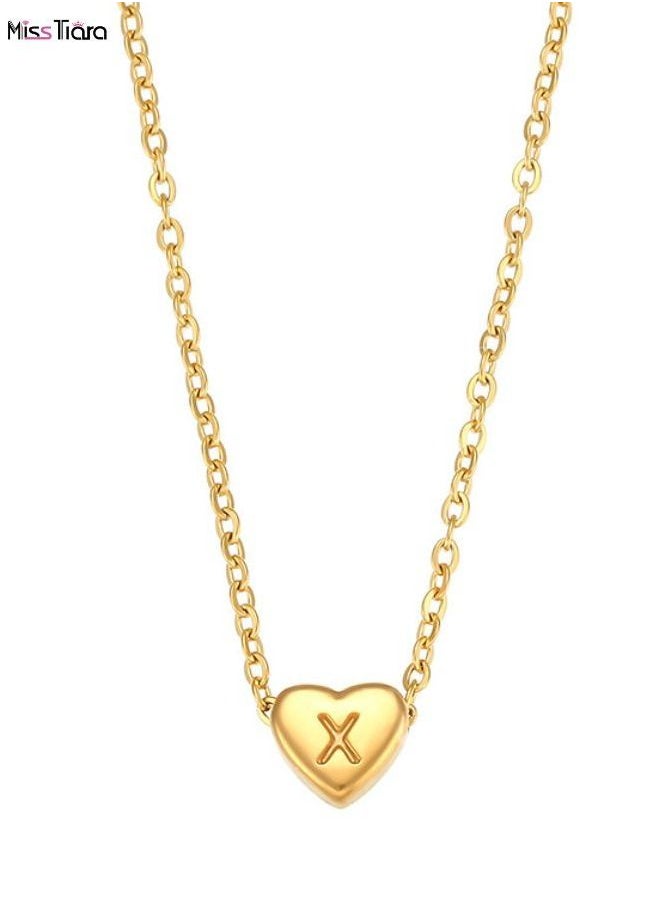 MissTiara - X Letter Heart Shape Design Chain Pendant Necklace for Girl and Women - Image 1