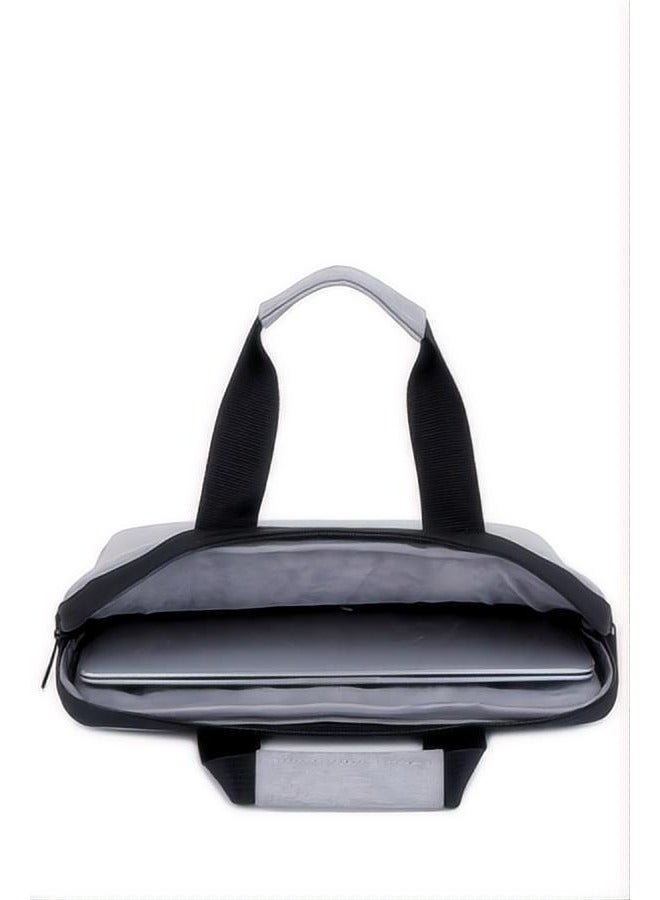 1 gray briefcase, solid color simple and lightweight portable laptop bag, portable business travel waterproof computer protective case, zipper style office computer bag, perfect gift. - Image 4