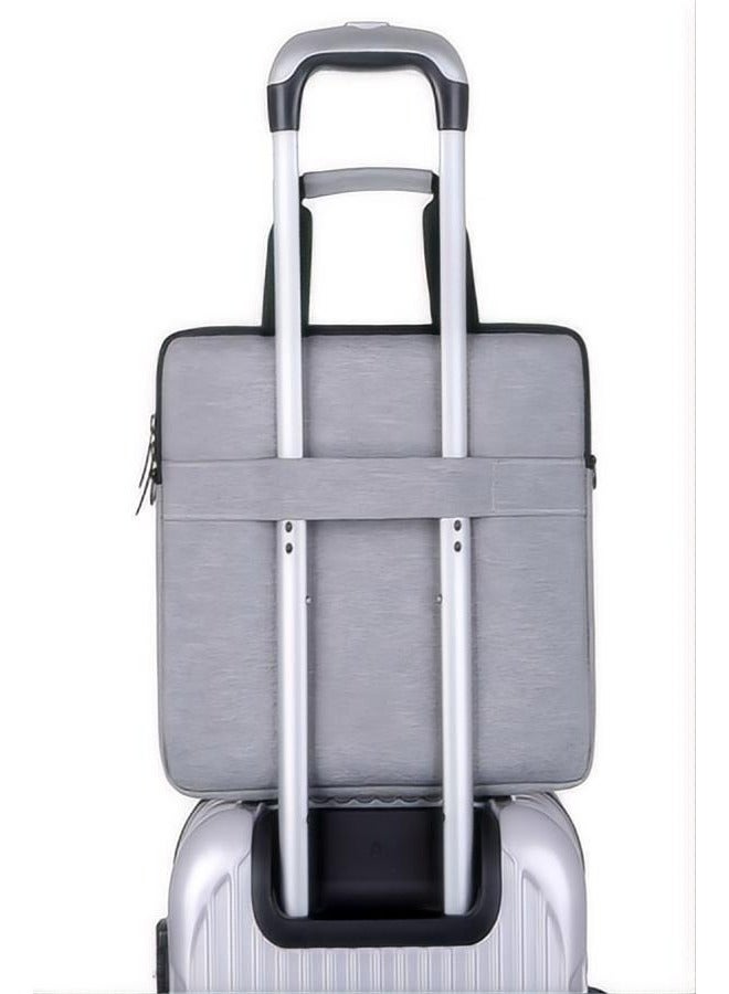 1 gray briefcase, solid color simple and lightweight portable laptop bag, portable business travel waterproof computer protective case, zipper style office computer bag, perfect gift. - Image 5