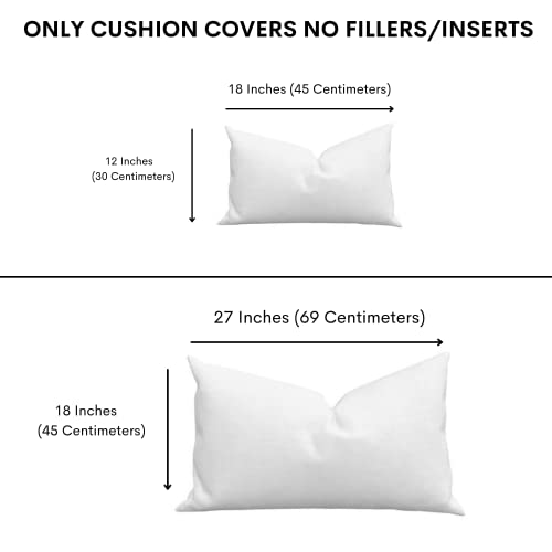 CottonFry Set of 2 Cushion Covers/Throw Pillow Covers Size 12"X18" Inches with Pom Poms, Soft Square Velvet Pillowcases Home Decor (Lyellow, Pack of 2) - Image 5