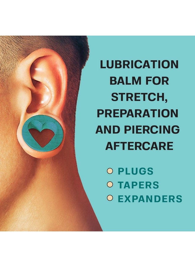 BASE LABORATORIES Ear Stretching Balm For Ear Gauges | Ear Stretching Balm For Earlobe Stretching & Preparation | All Natural Piercing Aftercare With Shea Butter & Eucalyptus Oil | 1.7 oz - Image 3