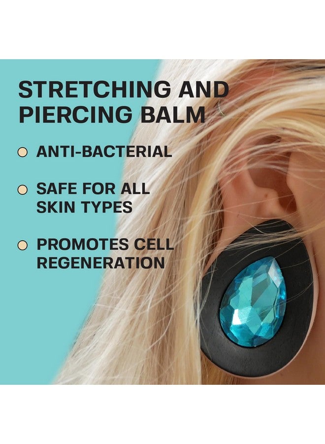 BASE LABORATORIES Ear Stretching Balm For Ear Gauges | Ear Stretching Balm For Earlobe Stretching & Preparation | All Natural Piercing Aftercare With Shea Butter & Eucalyptus Oil | 1.7 oz - Image 2