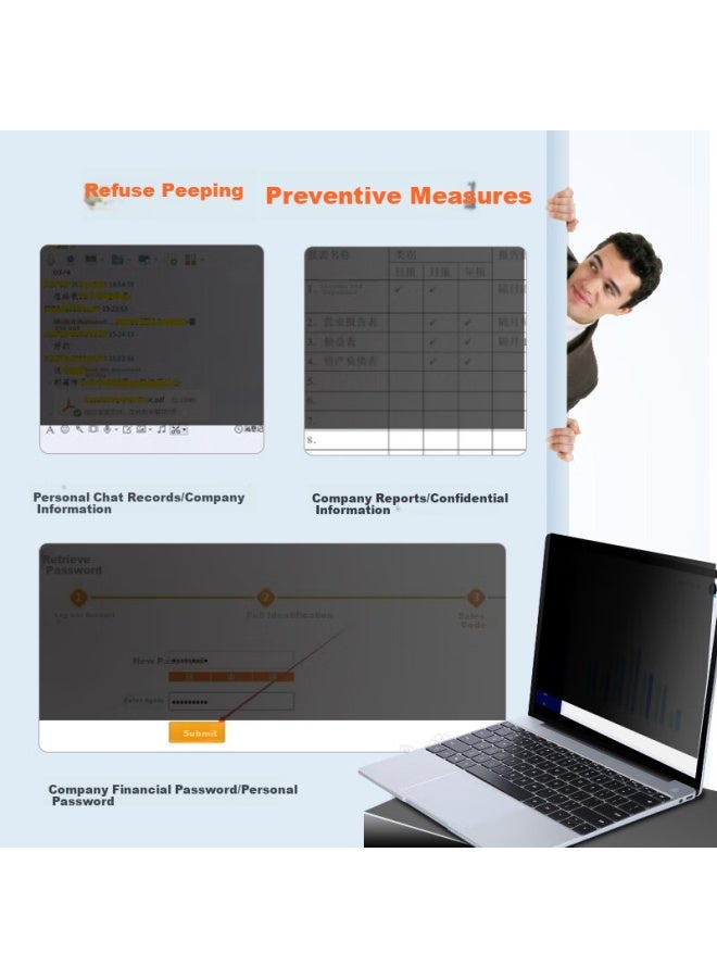 Ecola Computer Anti-peeping Film Laptop Screen Protector Privacy Protection Film Black 15.6 Inch 16:9 Screen Pf156 - Image 4