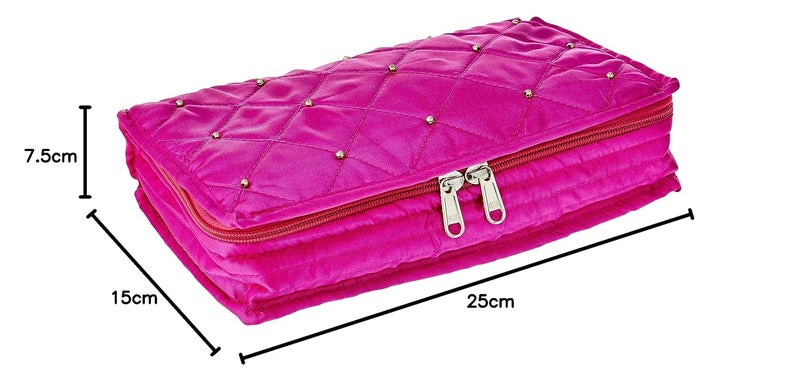 Brand - Solimo Brand  Solimo Satin Jewellery cum Makeup Kit Pink - Image 4