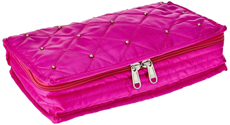 Brand - Solimo Brand  Solimo Satin Jewellery cum Makeup Kit Pink - Image 1