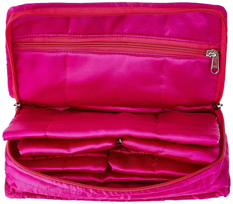 Brand - Solimo Brand  Solimo Satin Jewellery cum Makeup Kit Pink - Image 2