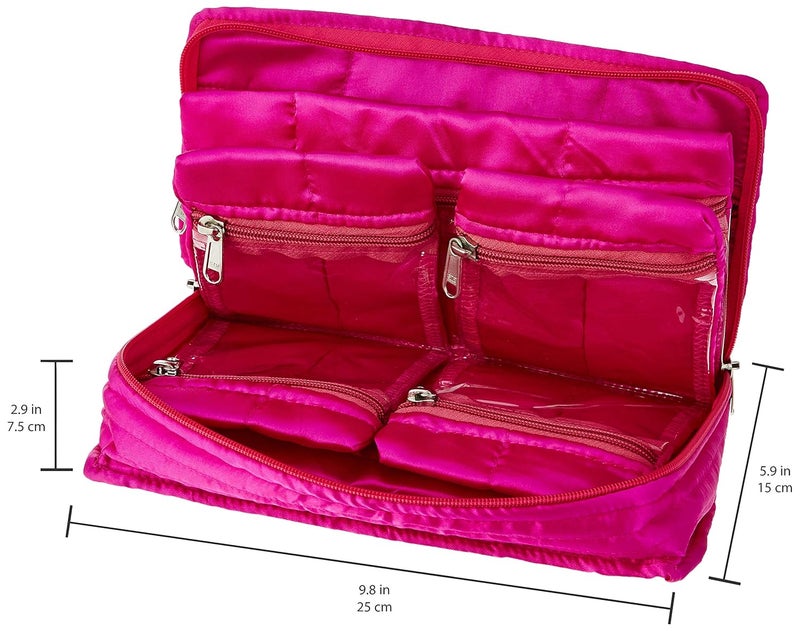 Brand - Solimo Brand  Solimo Satin Jewellery cum Makeup Kit Pink - Image 3