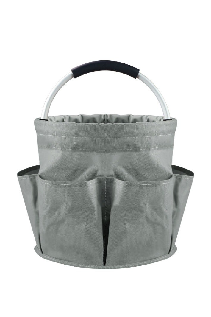Portable Foldable Picnic Basket, Garden Tool Basket, Outdoor Handbag, Travel Storage, Toiletry Bag, Garden Storage Basket (Grey) - Image 5