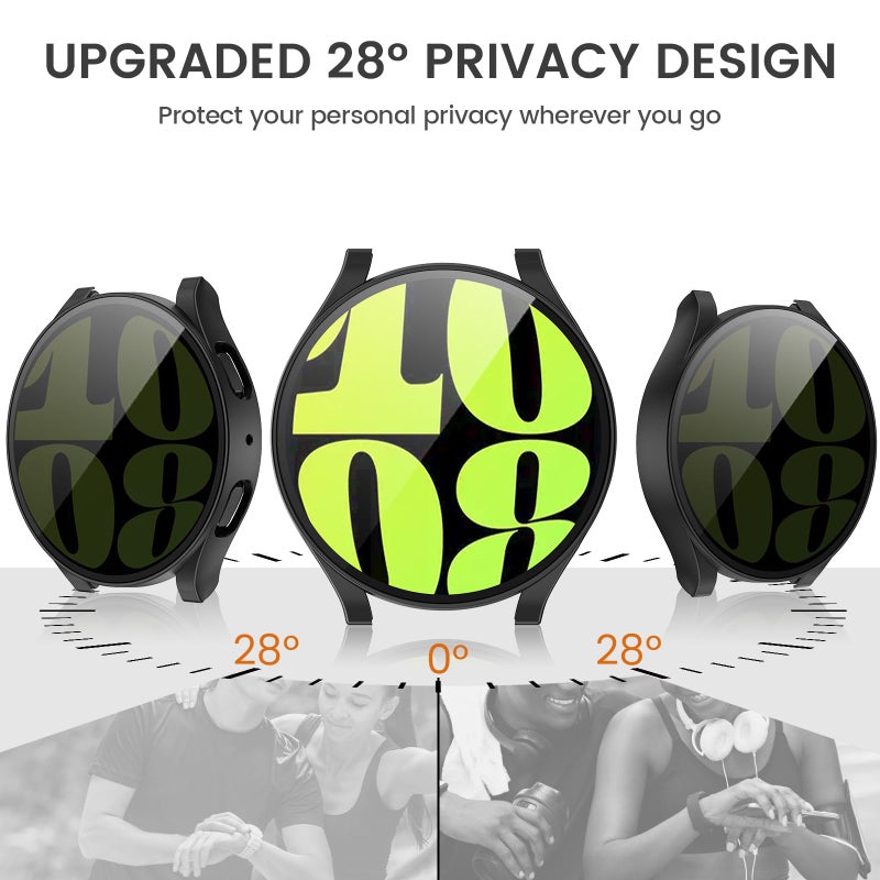 Tensea [5+5Pack for Samsung Galaxy Watch 6 Screen Protector Case 44mm Accessories, Hard PC Bumper/HD Anti-Fog Tempered Glass Protective Film, Face Cover Set, Galaxy Watch 6 Case for Women Men - Image 3