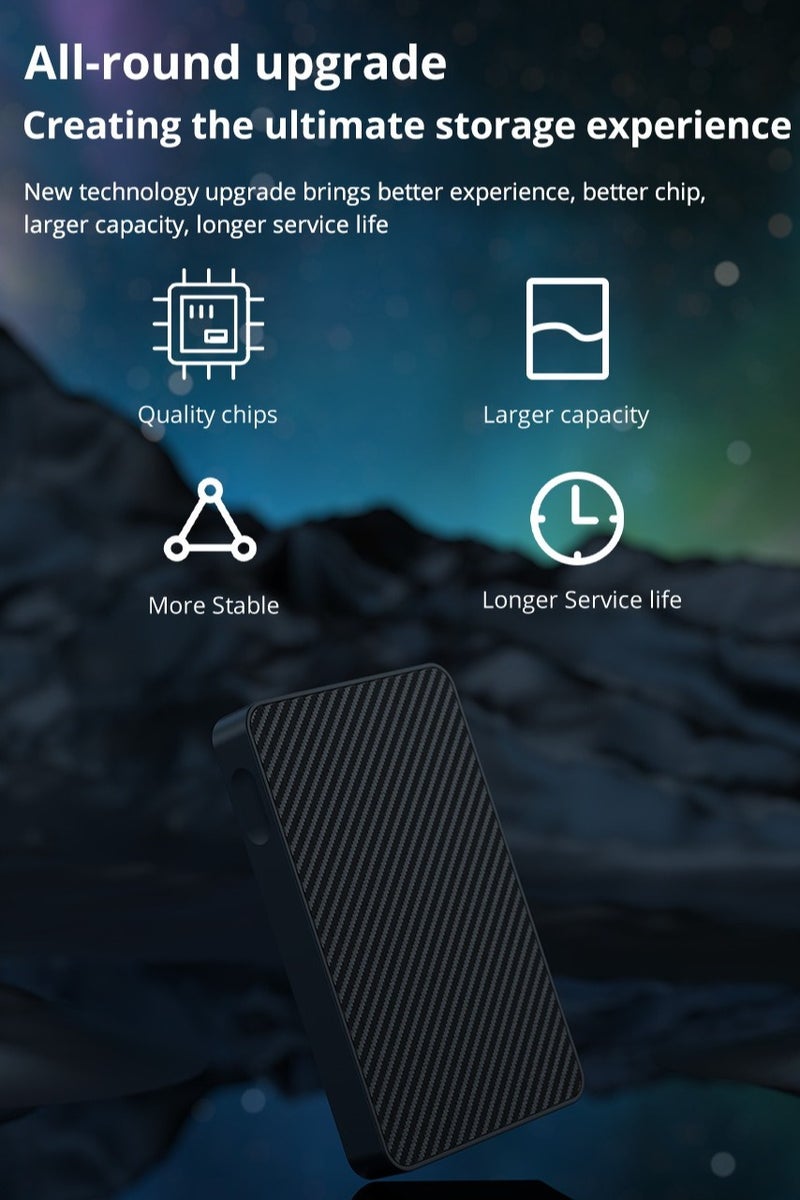 Mobile Hard Drive, High Speed Large Capacity Storage Drive, Shockproof Portable External Solid State Drive, Compact Lightweight Data Storage Device For Mobiles Laptops, (1pc, Black, 1TB) - Image 2