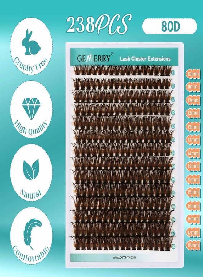 GEMERRY كتل رموش بنية رموش فردية أكثر كثافة 10-18 مم كتل رموش دائرية 80D حجم 280 قطعة رموش كتل تمديد رموش في المنزل - Image 2