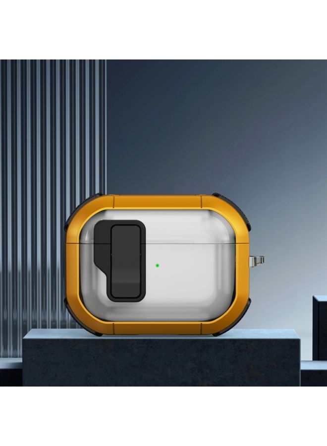 Raxoom Case Cover For AirPods Pro 2 Thunder Transparent Wireless Earphones Protective Case with Magnetic Switch Yellow