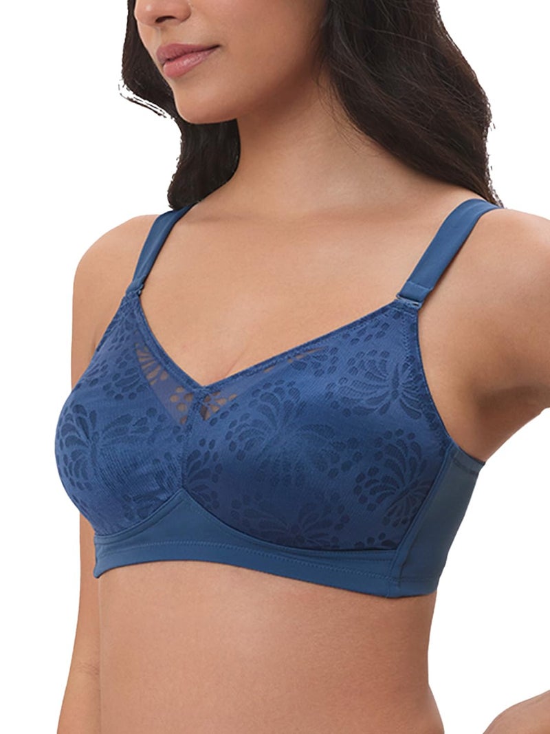 Triumph Minimizer Bra for Women Non Wired Non Padded Full Coverage Soft Breathable Fabric High Support Comfortable Everyday Bra Ink Blue 40D Pack of 1 - Image 2