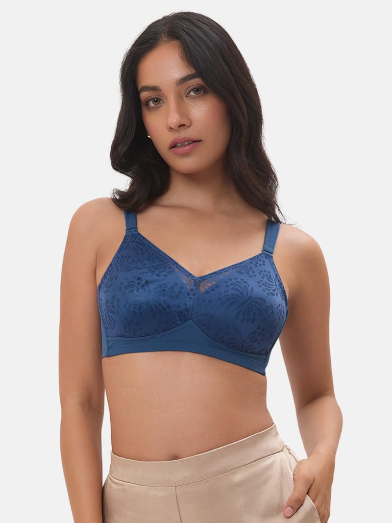 Triumph Minimizer Bra for Women Non Wired Non Padded Full Coverage Soft Breathable Fabric High Support Comfortable Everyday Bra Ink Blue 40D Pack of 1 - Image 5