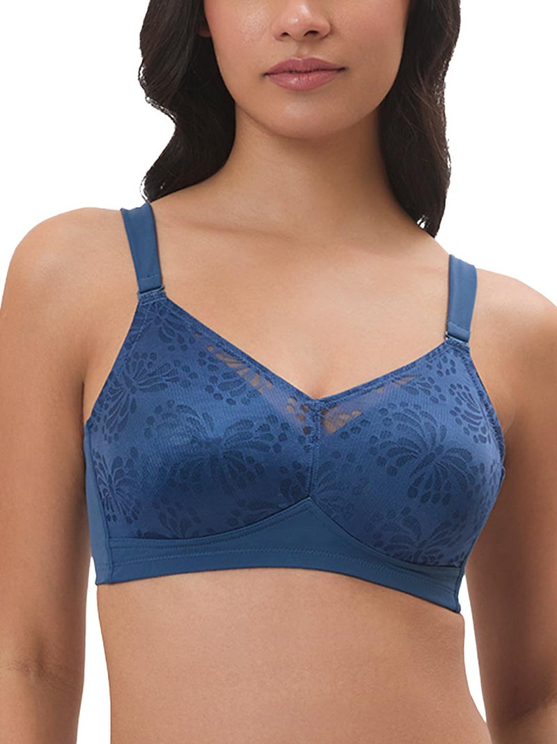 Triumph Minimizer Bra for Women Non Wired Non Padded Full Coverage Soft Breathable Fabric High Support Comfortable Everyday Bra Ink Blue 40D Pack of 1 - Image 1