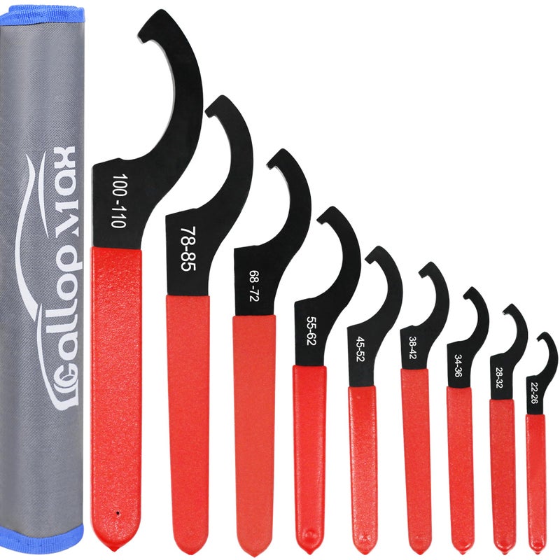 GallopMax 9Pcs Coilover Spanner Wrench Set, Universal Spanner Wrenches Motorcycle Shock Wrench Adjustable Carbon Steel ATV Coil Over Adjustment Tool (Blue) - Image 1