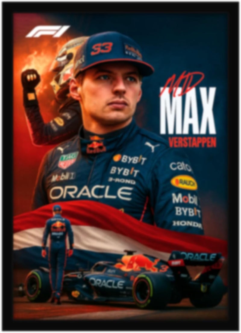 CodersParadise F1 Max Racing Champion-Inspired Poster Frame | Premium A4 Framed Wall Art for Bedroom, Office & Gaming Setup | High-Octane Motorsport Tribute Decor for Formula Fans - Image 1
