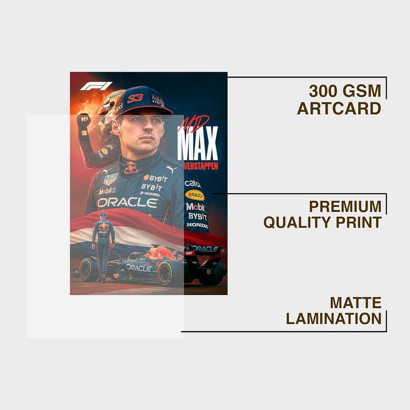 CodersParadise F1 Max Racing Champion-Inspired Poster Frame | Premium A4 Framed Wall Art for Bedroom, Office & Gaming Setup | High-Octane Motorsport Tribute Decor for Formula Fans - Image 2