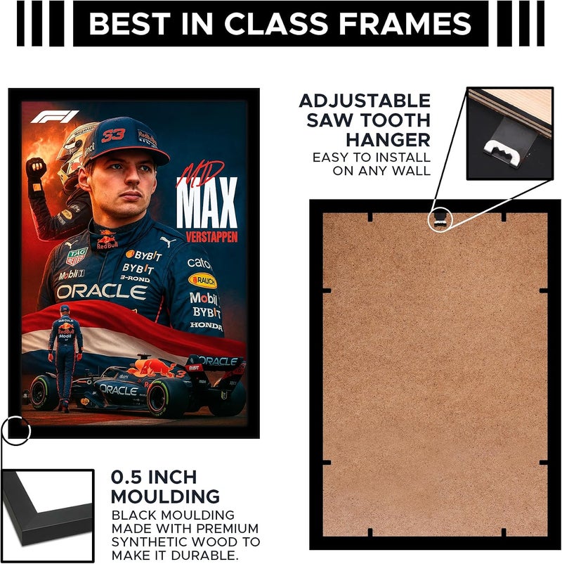 CodersParadise F1 Max Racing Champion-Inspired Poster Frame | Premium A4 Framed Wall Art for Bedroom, Office & Gaming Setup | High-Octane Motorsport Tribute Decor for Formula Fans - Image 3