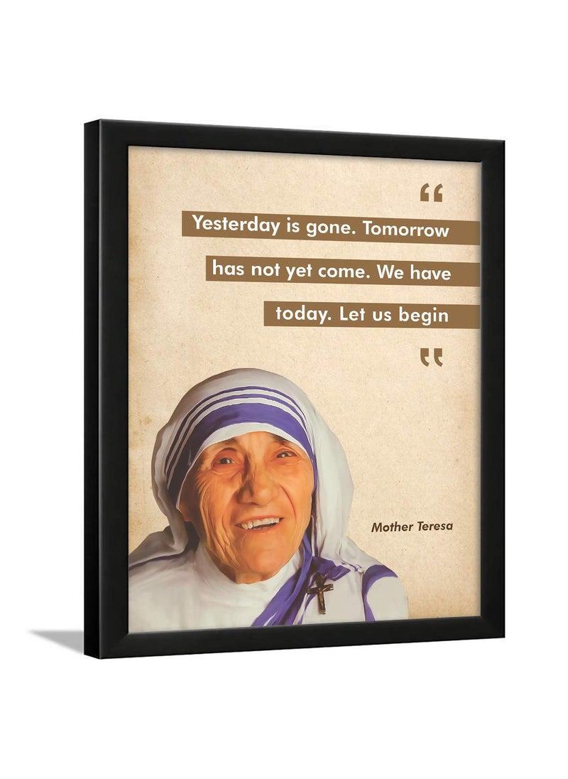 Chaka Chaundh Chaka Chaundh Motivational Mother Teresa Quotes Vintage Photo Framed Posters Brown 14 X 11 Inches 