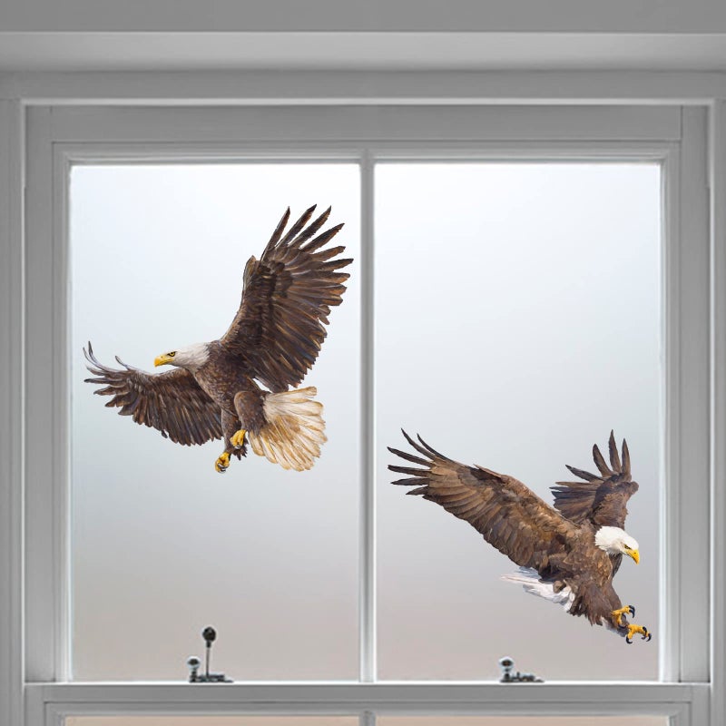 PLIGREAT 3 Pcs Flying Bald Eagles Birds Wall Stickers  Removable Vinyl Peel and Stick Wall Decals for Nursery Bedroom Study Living Room Playroom Wall Decorations Office Home DIY Wall Art Decor - Image 2