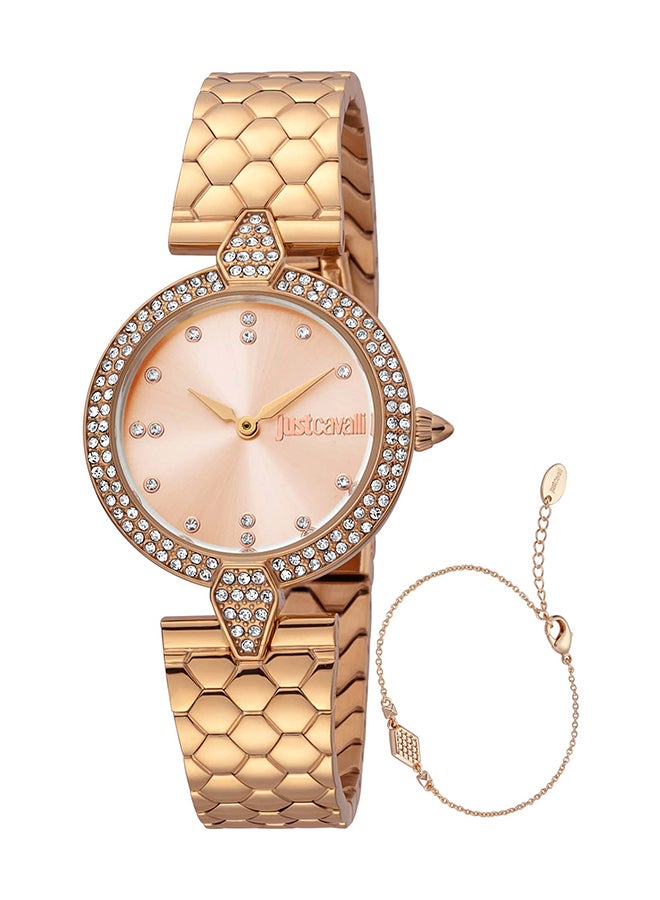 Just Cavalli جست كافالي ليدي نوبيل غلام JC1L159M0075 - ساعة جلدية نسائية كوارتز ذات عقارب 2 - Image 1