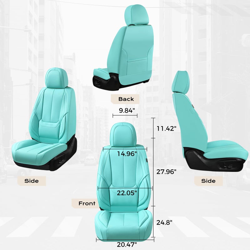 Coverado Seat Covers, Car Seat Covers Front Seats, Car Seat Cover, Car Seat Protector Waterproof, Car Seat Cushion Nappa Leather, Seat Covers Carseat Cover Universal Fit for Most Cars - Image 3