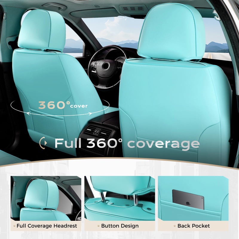 Coverado Seat Covers, Car Seat Covers Front Seats, Car Seat Cover, Car Seat Protector Waterproof, Car Seat Cushion Nappa Leather, Seat Covers Carseat Cover Universal Fit for Most Cars - Image 5