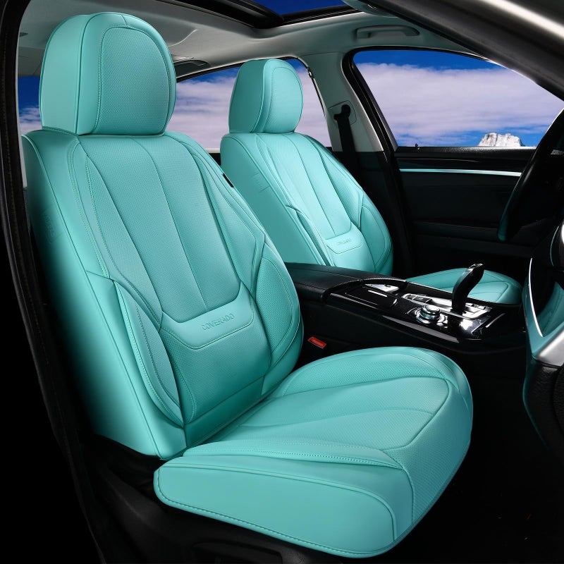 Coverado Seat Covers, Car Seat Covers Front Seats, Car Seat Cover, Car Seat Protector Waterproof, Car Seat Cushion Nappa Leather, Seat Covers Carseat Cover Universal Fit for Most Cars - Image 1