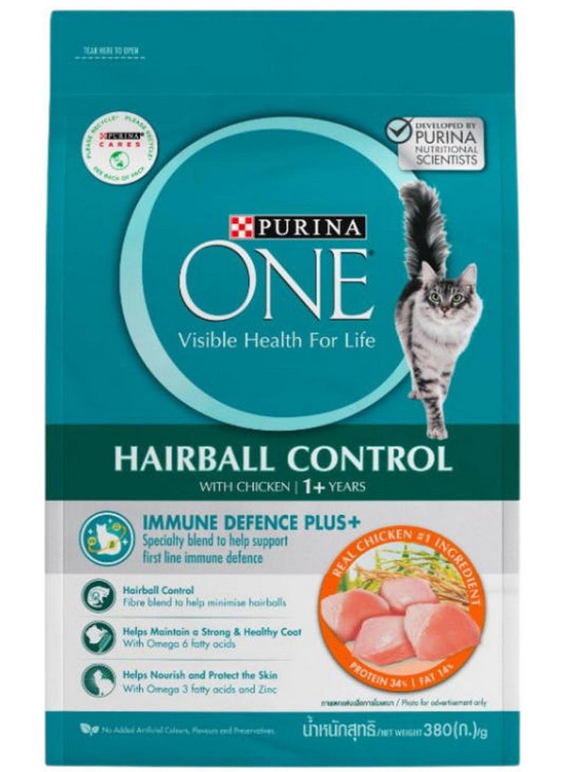 Purina ONE Cat Food With Hairball Control Chicken Flavour 380G - Image 1