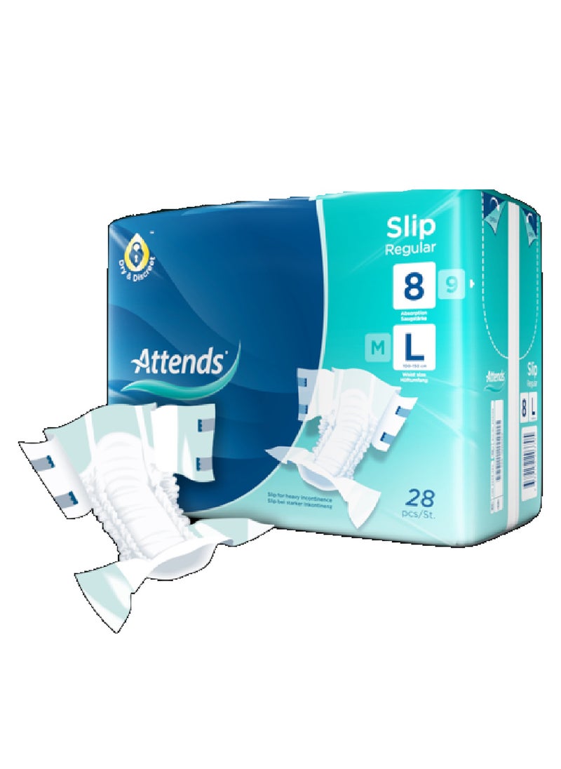 Attends Slip Regular 8, Large, Pack Of 28 