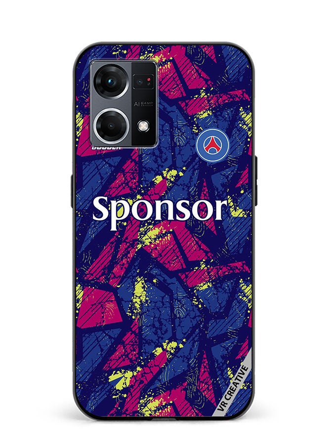 VR CREATIVE Protective Case Cover For Oppo Reno8 4G Jersey Design Multicolour - Image 1