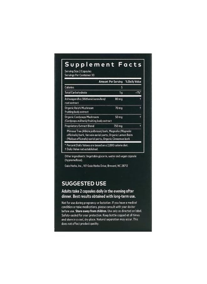 Gaia Herbs - Adrenal Health Nightly Restore 60 Vegan Liquid Phyto Caps - Image 1