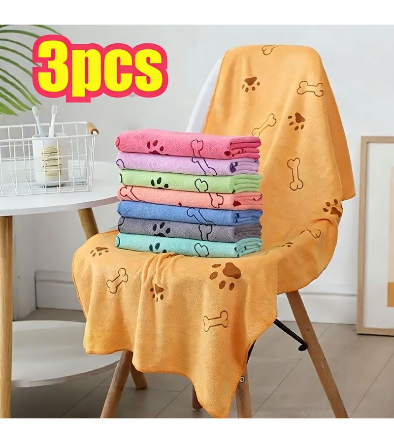 3 Pack Super Absorbent Quick Dry Dog Towels Random Colors Soft Gentle Durable Grooming Towels for Small Medium Large Breeds Everyday Cleaning Deshedding Messy Situations - Image 4