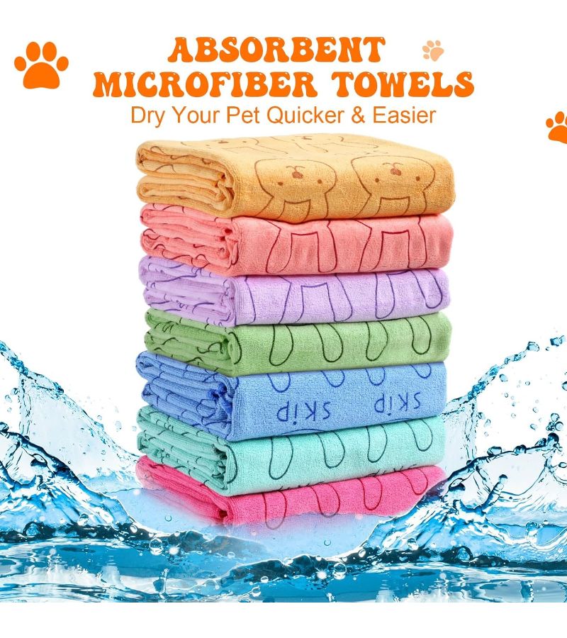 3 Pack Super Absorbent Quick Dry Dog Towels Random Colors Soft Gentle Durable Grooming Towels for Small Medium Large Breeds Everyday Cleaning Deshedding Messy Situations - Image 3