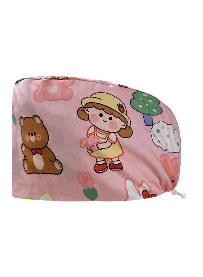 NIBEMINENT Personalized Colorful Print Cotton Hat Medical Scrubs Caps Buckle Beauty Salon Hat Lab Pet Shop HeadCover Nurse Cap Surgical Cap