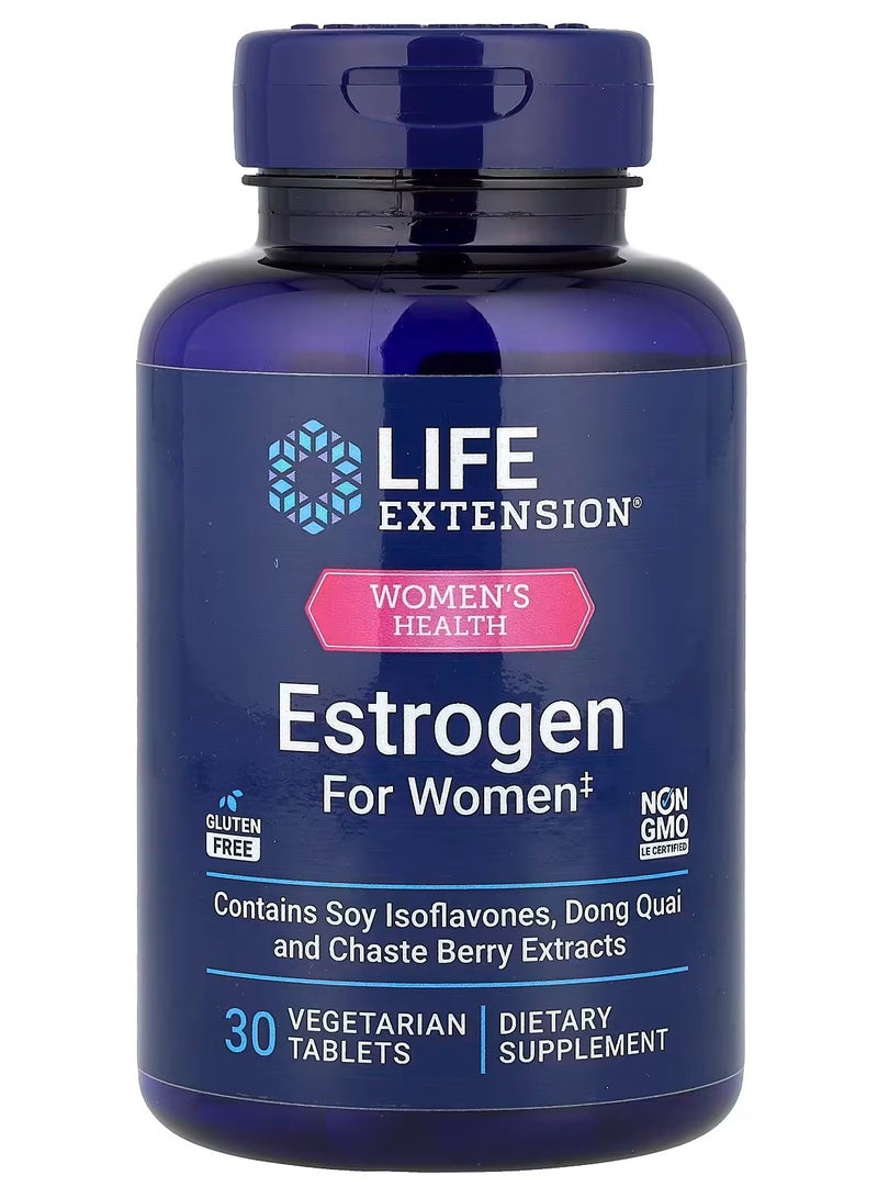 لايف إكستنشن صحة المرأة ، إستروجين للنساء ، 30 قرصًا نباتيًا - Image 1