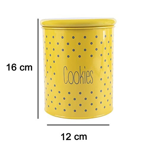 MARKET 99 Metal Cookies Jar 1700ml | Large Leak-Proof Yellow Kitchen Storage Canister for Biscuits and Snacks | Food Storage Container for Organized Pantry and Durable Home Kitchen Use - Image 5